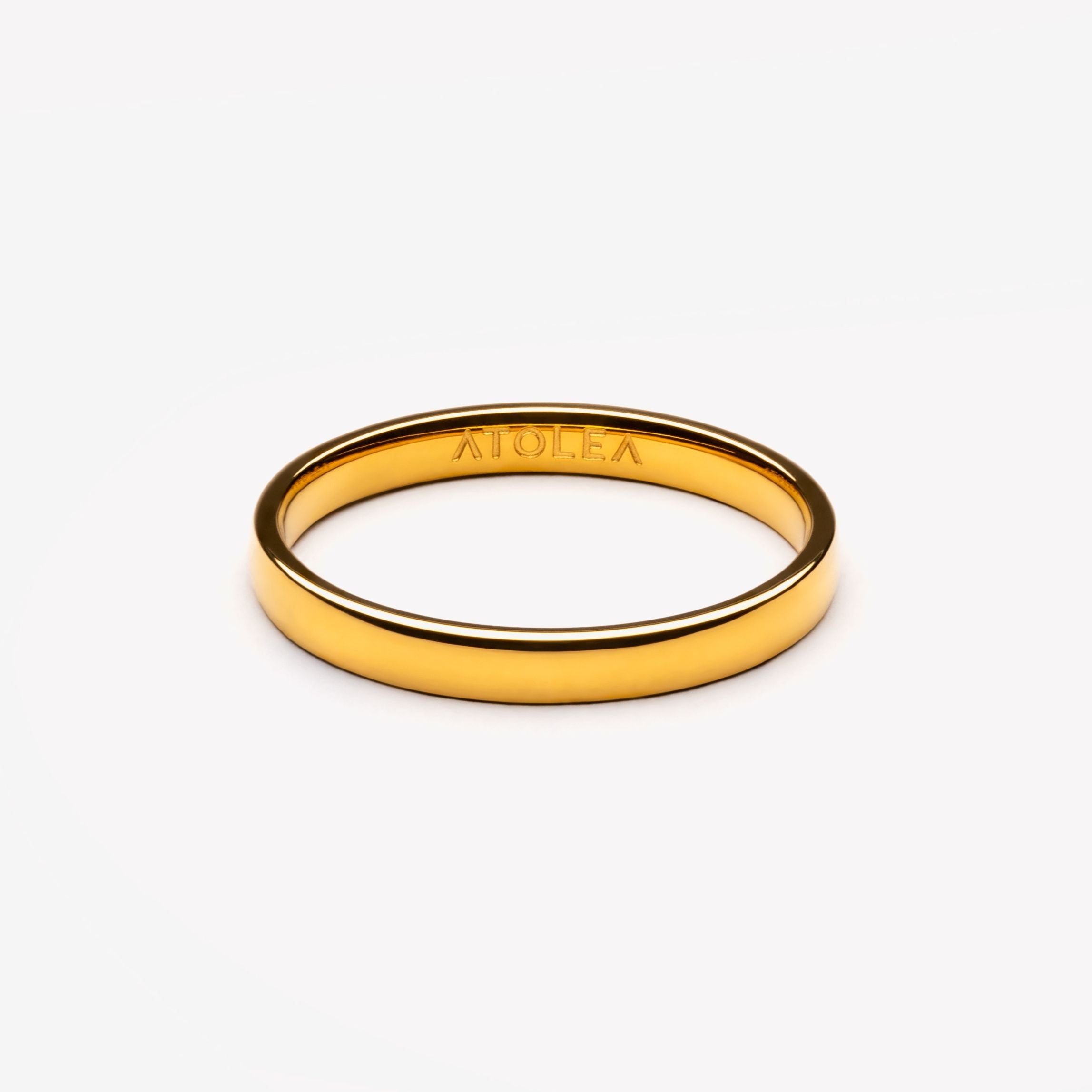 18K Gold Plated Everyday Slim Band Ring Waterproof
