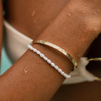 18K Gold Plated Hammered Cuff Bracelet Adjustable Bangle