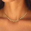 18K Gold Plated Geometric Bead Choker Necklace Waterproof