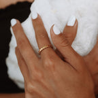 18K Gold Plated Beaded Stacking Ring Gold Silver