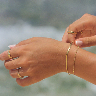 18K Gold Plated Dune Sculptural Band Ring