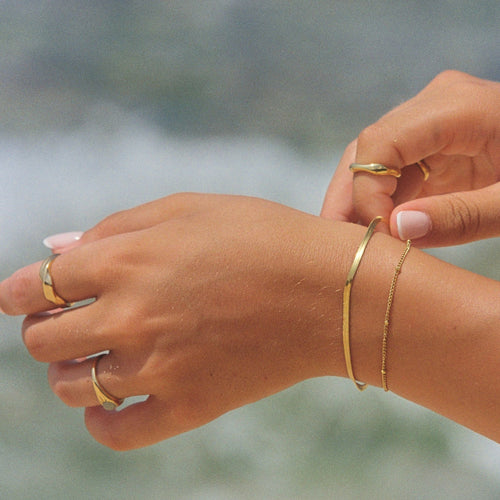 18K Gold Plated Dune Sculptural Band Ring