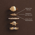 18K Gold Plated Starlight Heirloom Signet Ring
