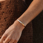 18K Gold Plated Hammered Cuff Bracelet Adjustable Bangle