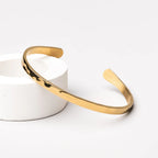 18K Gold Plated Hammered Cuff Bracelet Adjustable Bangle