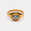 18K Gold Plated Blue Stone Ring by Lara Verne