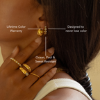18K Gold Plated Beaded Diamond Gemstone Huggie Hoops