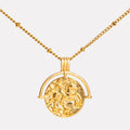 18K Gold Plated Goddess Coin Pendant Necklace