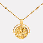 18K Gold Plated Goddess Coin Pendant Necklace