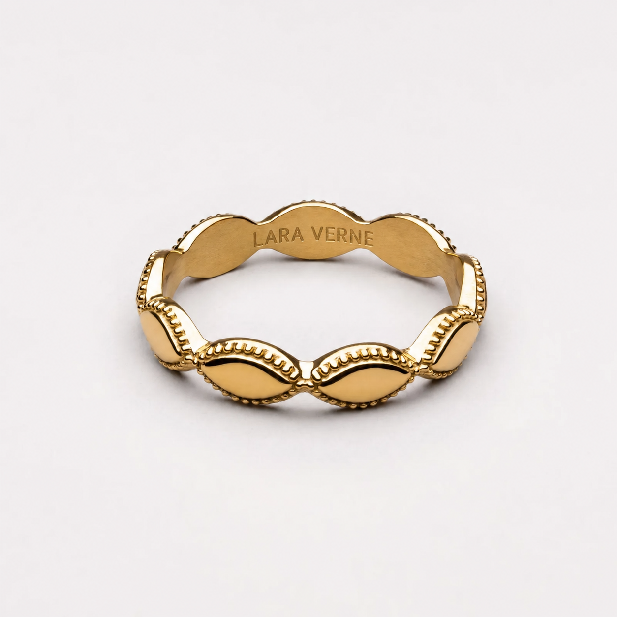 18K Gold Plated Aphrodite Greek Band Ring Dainty