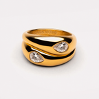 18K Gold Plated Harmony Zircon Ring Set of 2