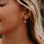 18K Gold Plated Helios Sun Zirconia Hoop Earrings