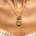 18K Gold Plated Helios Sun Pendant Necklace Waterproof