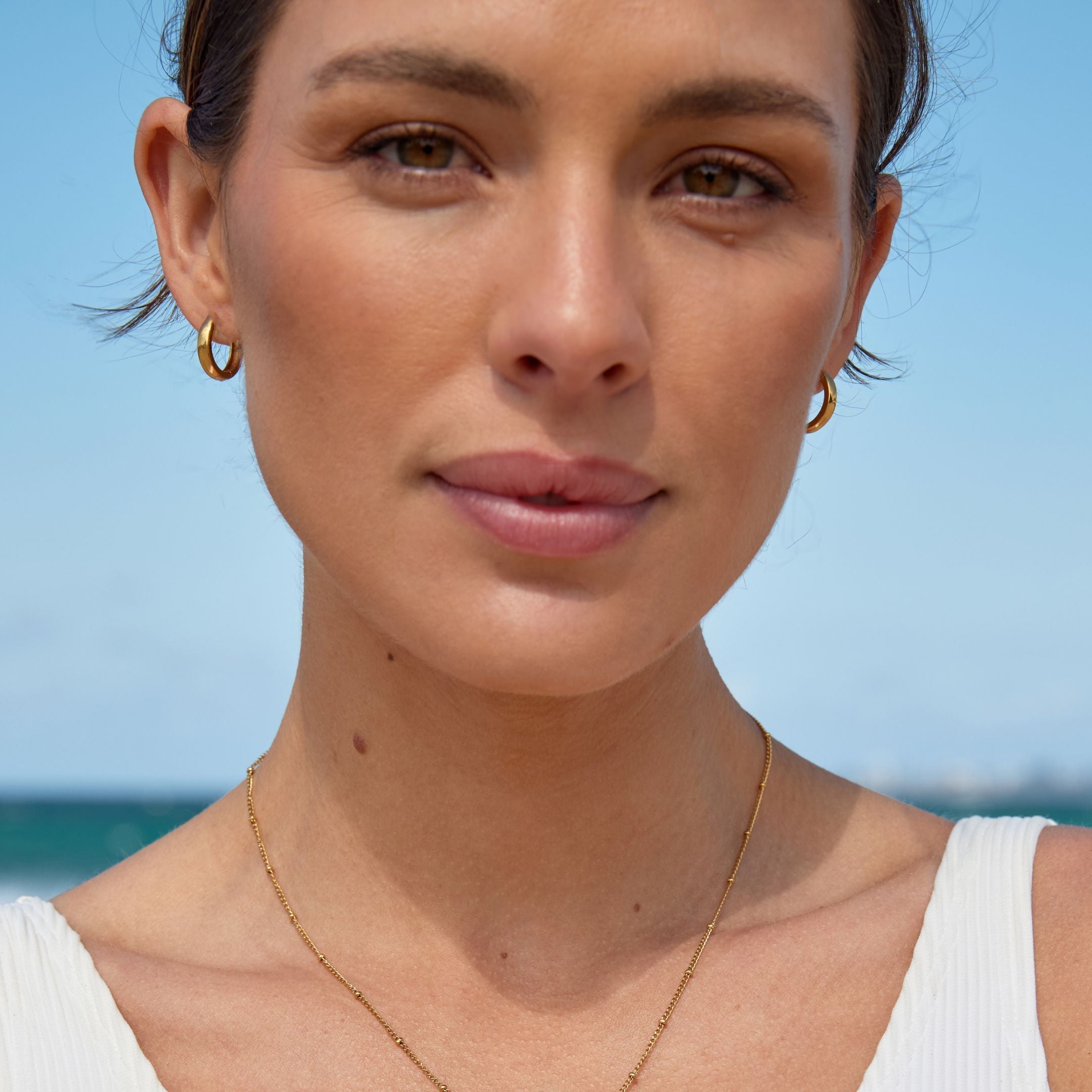 18K Gold Plated Bold Chunky Huggie Hoop Earrings