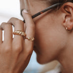 18K Gold Plated Island Turquoise Stone Ring