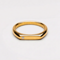 18K Gold Plated Lumi White Zircon Signet Ring