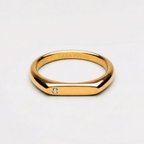 18K Gold Plated Lumi White Zircon Signet Ring