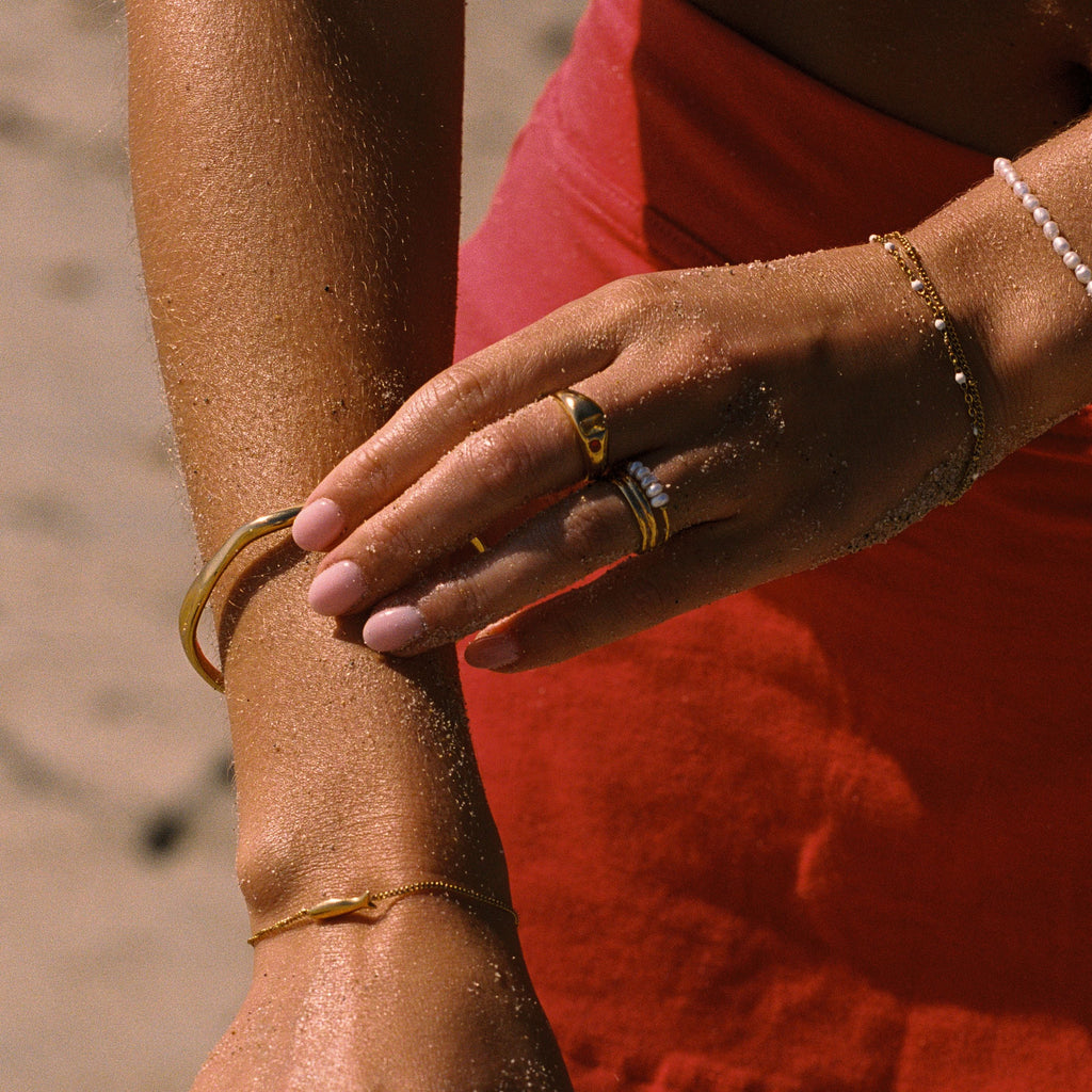 18K Gold Plated Mango Orange Zircon Ring