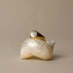 18K Gold Plated Mother of Pearl Band Ring
