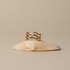 18K Gold Plated Ocean Three-Wave Ring Waterproof