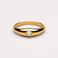 18K Gold Plated Opal Stone Band Ring Gold Silver