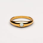 18K Gold Plated Opal Stone Band Ring Gold Silver
