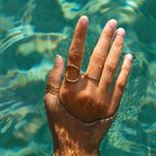 18K Gold Plated Bahia Oval Signet Ring Waterproof