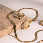 18K Gold Plated Mini Mother of Pearl Huggie Earrings
