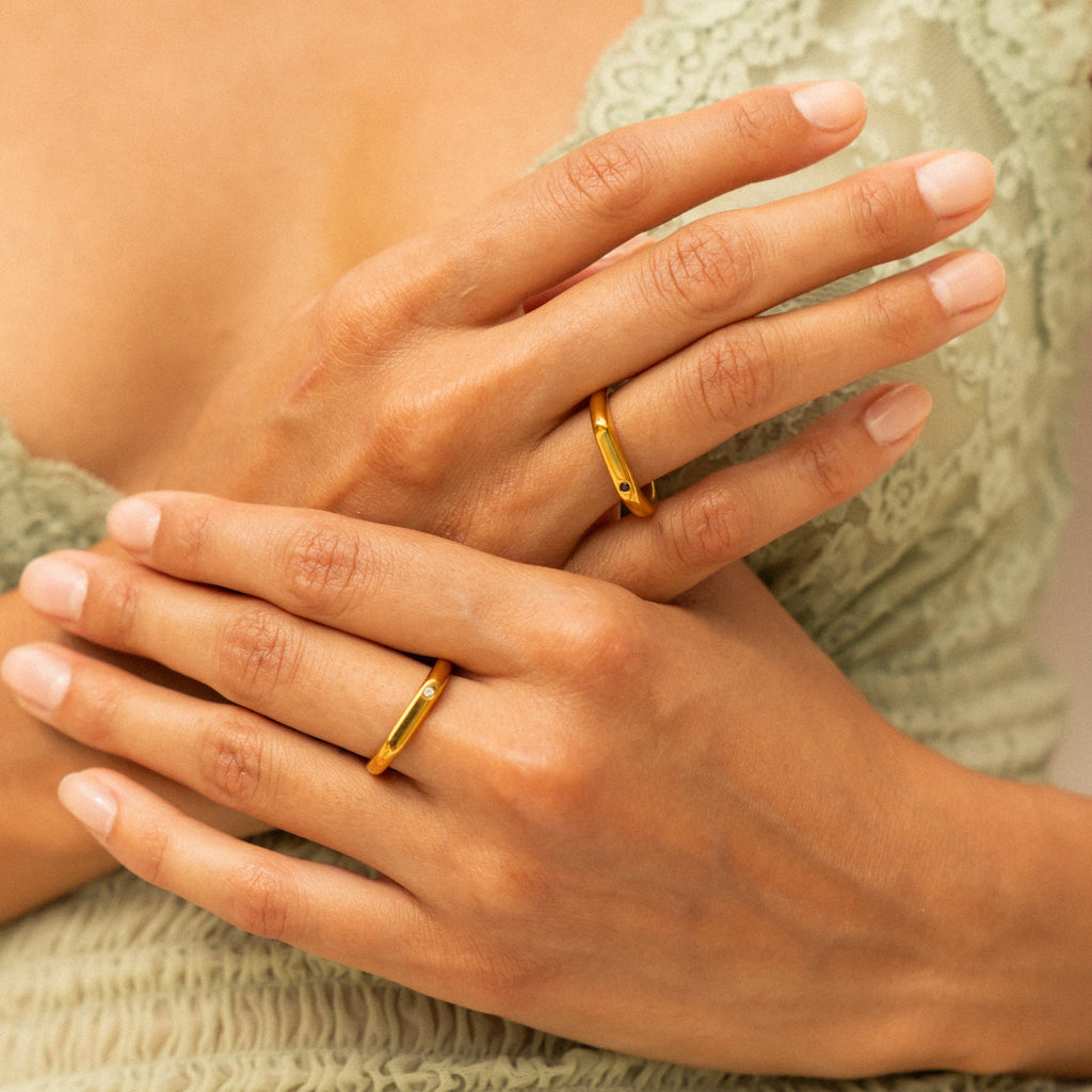 18K Gold Plated Best Friends Ring Set of 2