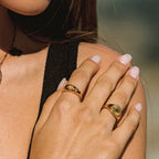 18K Gold Plated Mango Orange Zircon Ring