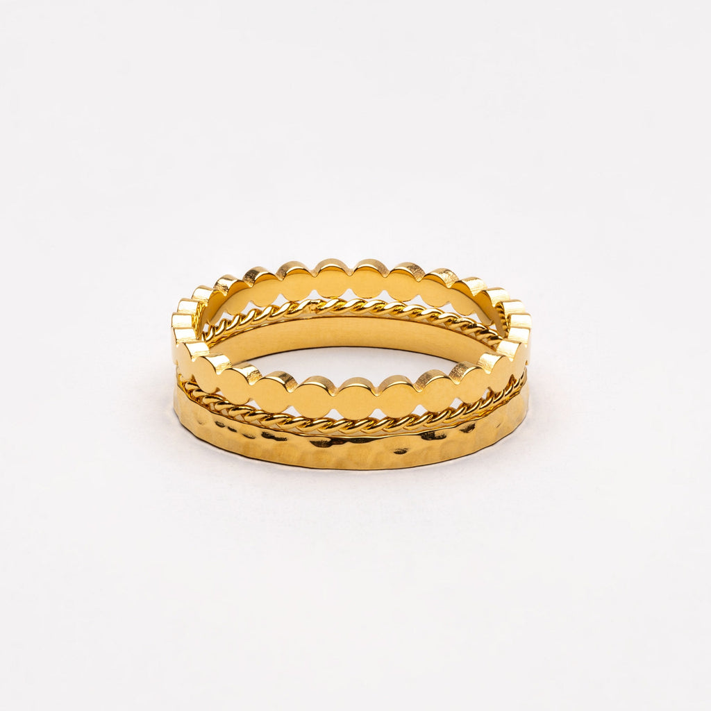 18K Gold Plated Daily Stacking Ring Set of 3