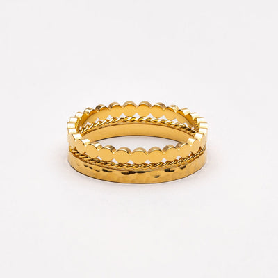 18K Gold Plated Daily Stacking Ring Set of 3