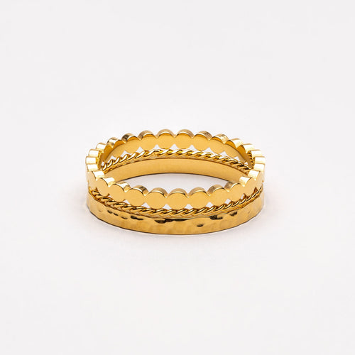 18K Gold Plated Daily Stacking Ring Set of 3