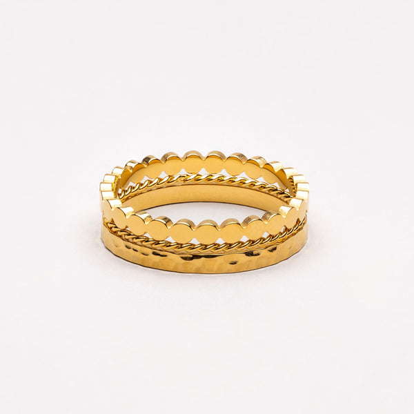 18K Gold Plated Daily Stacking Ring Set of 3