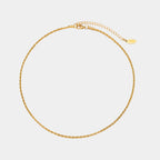 18K Gold Plated Dainty Rope Chain Necklace Waterproof Stainless Steel