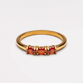 18K Gold Plated Raspberry Garnet Red Zircon Ring