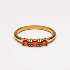 18K Gold Plated Raspberry Garnet Red Zircon Ring