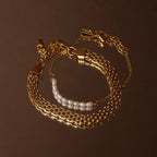 18K Gold Plated Woven Chain Bracelet Statement Bold