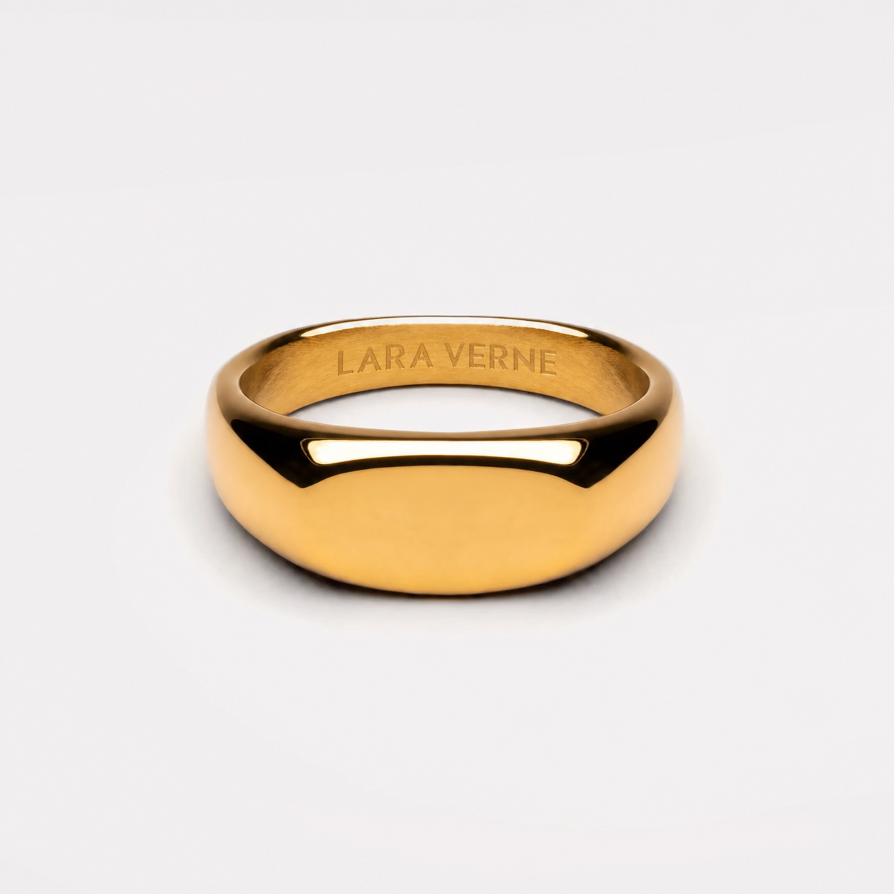 18K Gold Plated Everyday Signet Ring Waterproof