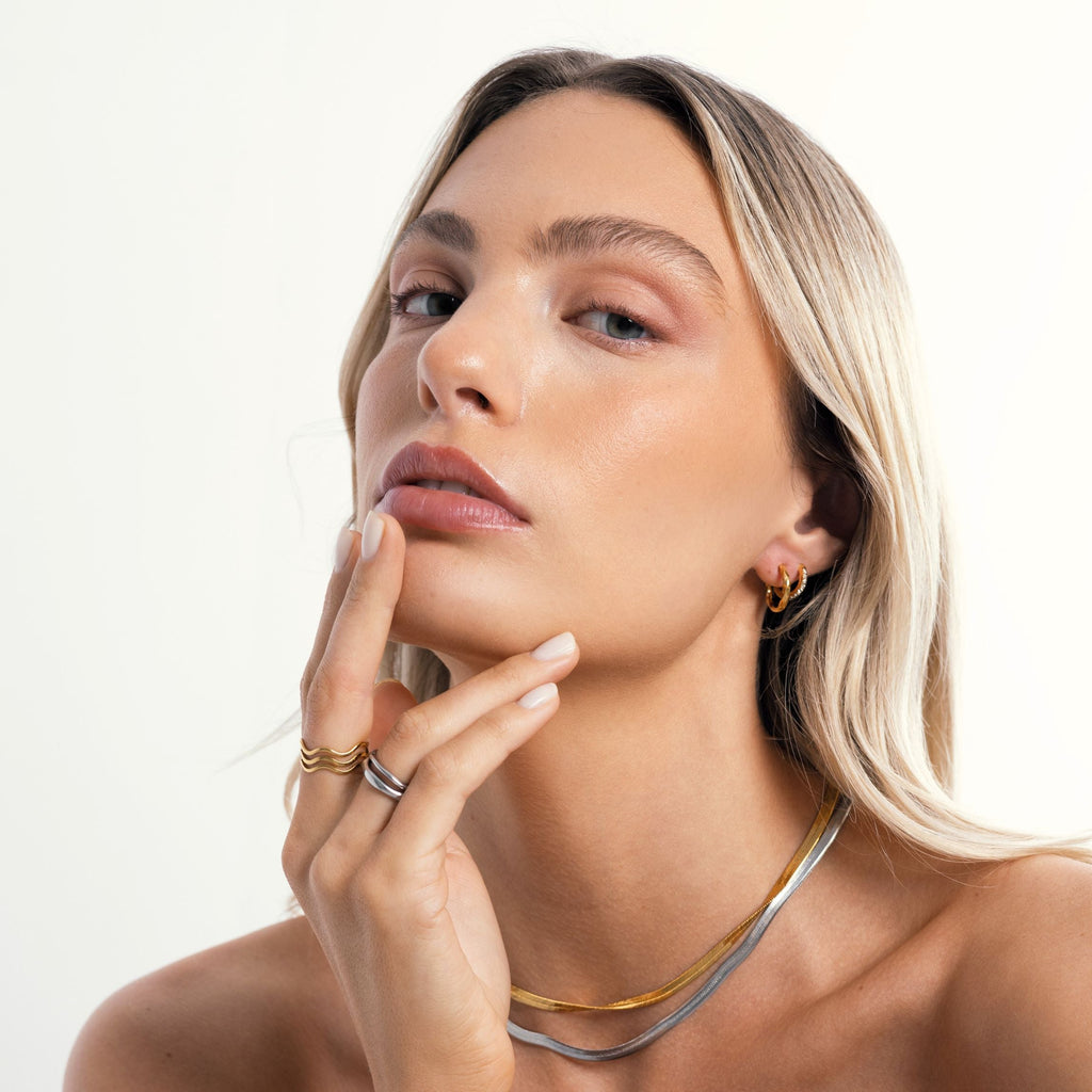 18K Gold Plated Gemini Stackable Ring Set of 2