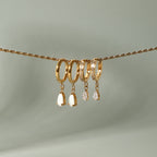 18K Gold Plated Crystal Zircon Drop Huggie Hoops