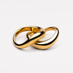18K Gold Plated Double Trouble Stacking Ring Set of 2