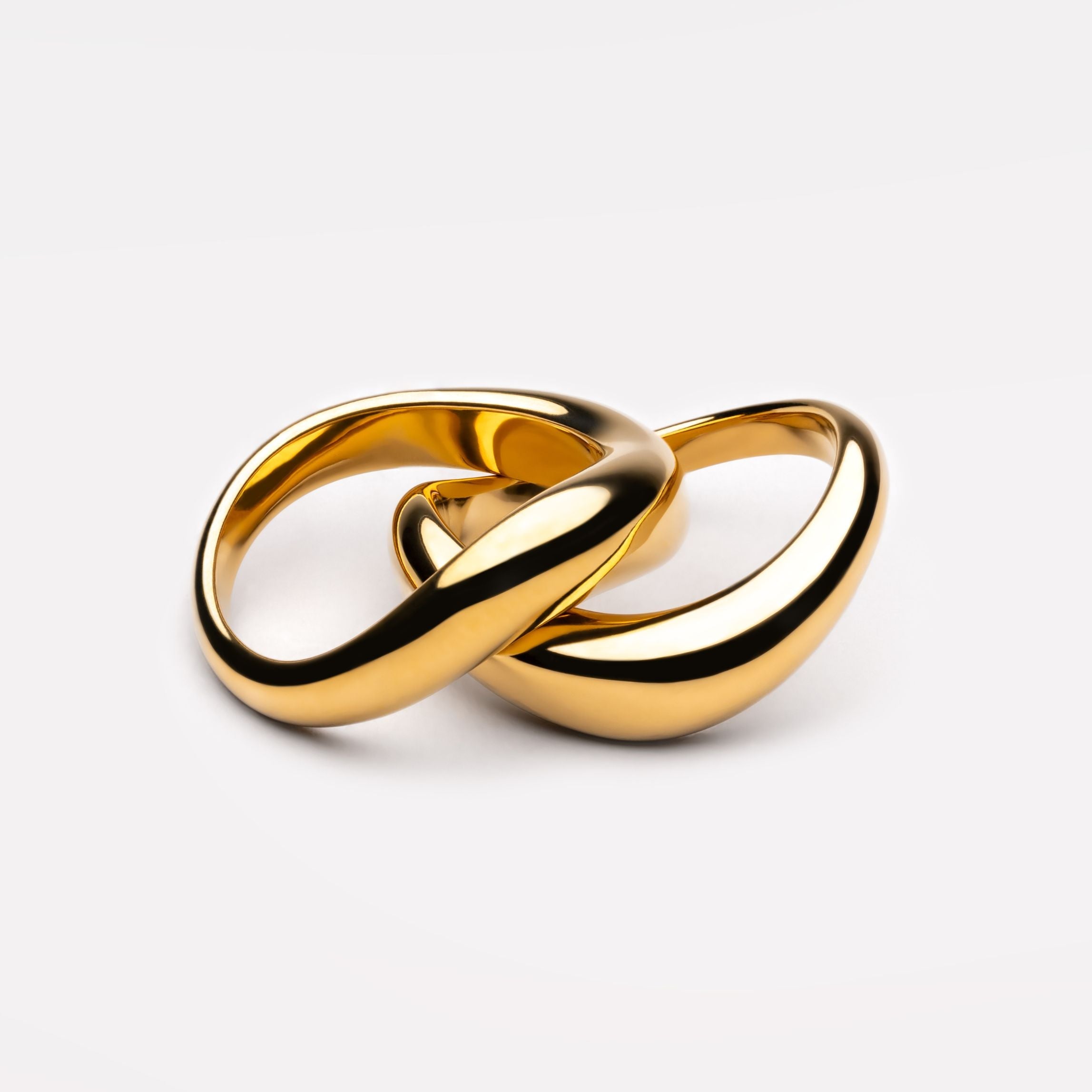 18K Gold Plated Double Trouble Stacking Ring Set of 2