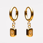 18K Gold Plated Celestial Star Zircon Charm Hoops