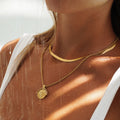 Herringbone Choker & Gold Sun Necklace Bundle Set