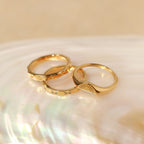 18K Gold Plated Sunrise Half-Sun Stackable Ring