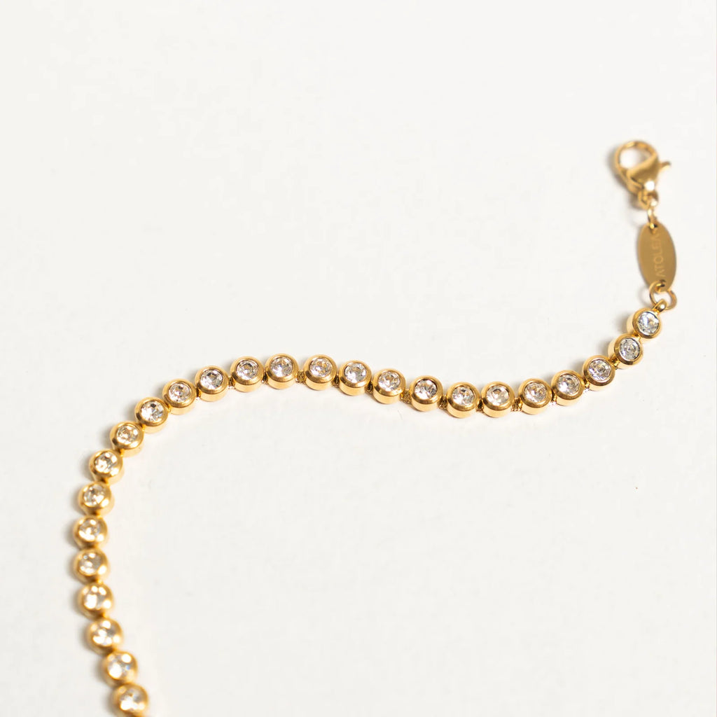18K Gold Plated Zirconia Tennis Bracelet Waterproof