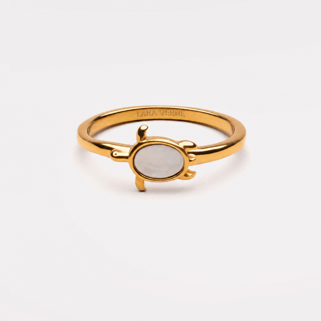 18K Gold Plated Sea Turtle Ring by Lara Verne
