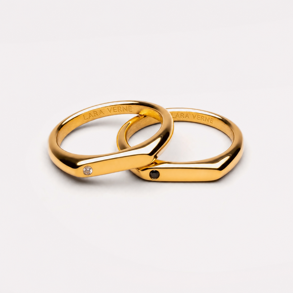18K Gold Plated Best Friends Ring Set of 2
