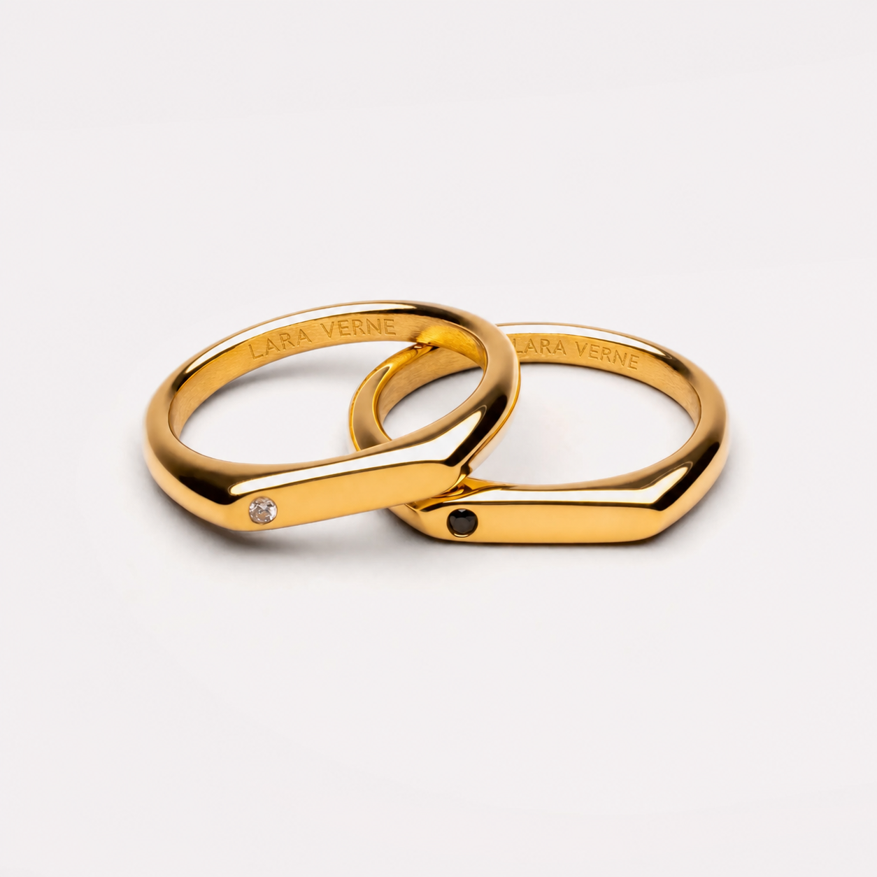 18K Gold Plated Best Friends Ring Set of 2